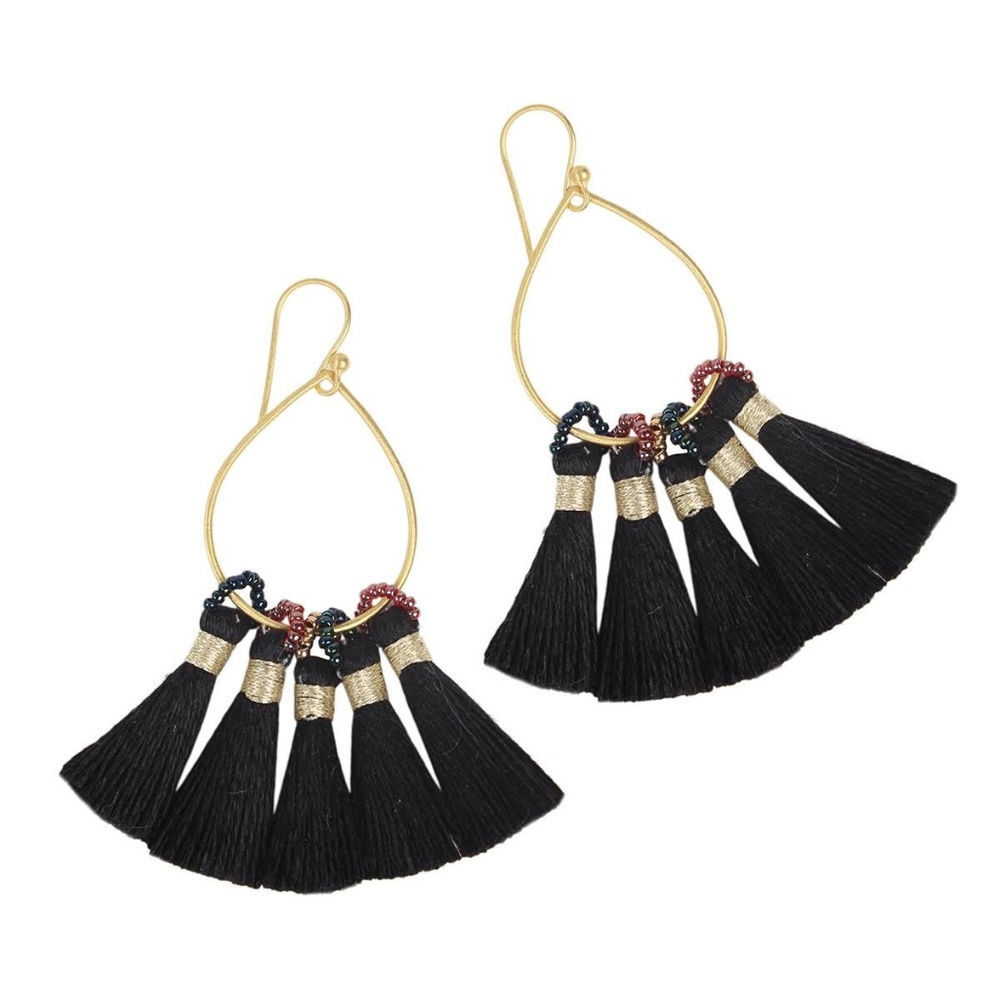 Black Tassel Earrings